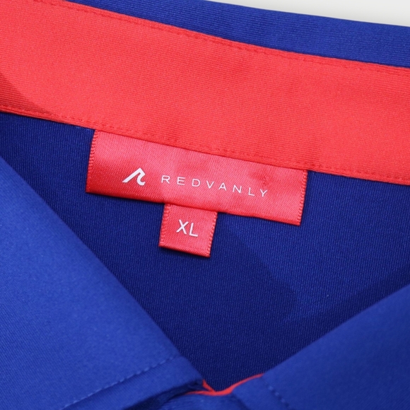 Redvanly Golf Polo Shirt Blue Color Block Mens XL Performance NWT - Picture 4 of 8